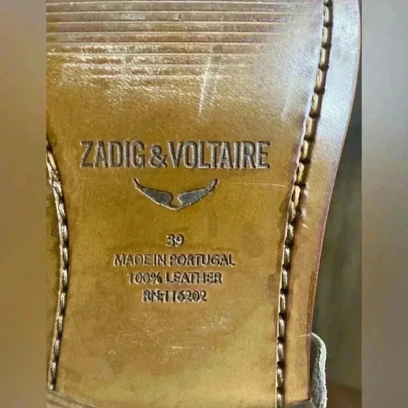 Zadig & Voltaire Tan Ankle Boots with Fringe - Picture 10 of 11